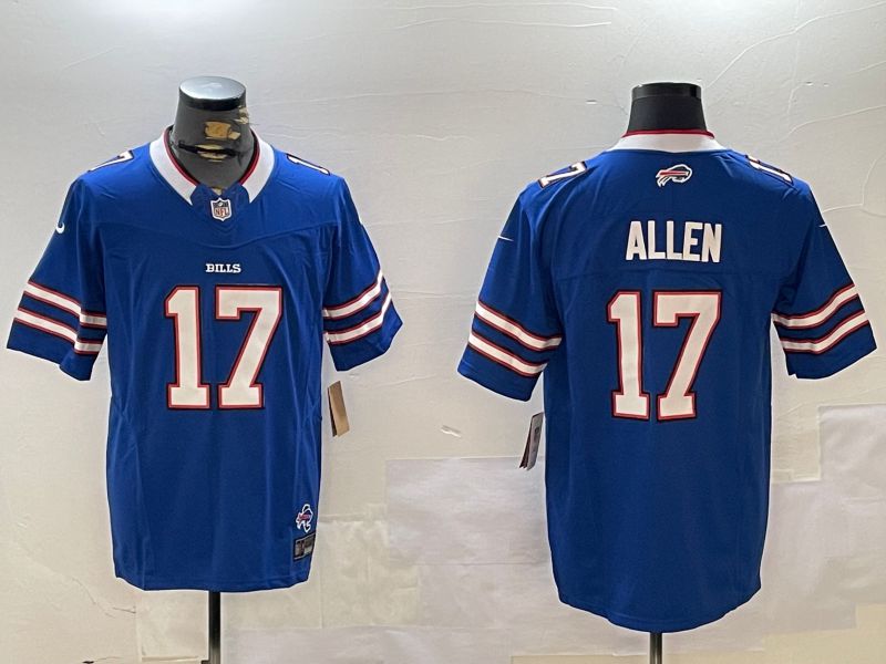 Men Buffalo Bills 17 Allen Blue Three generation 2024 Nike Limited NFL Jersey style 2